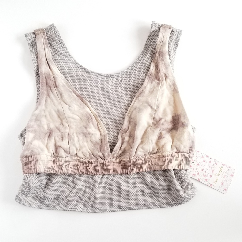 new Free People Crop Top Sports Bra w Mesh - Picture 5 of 8